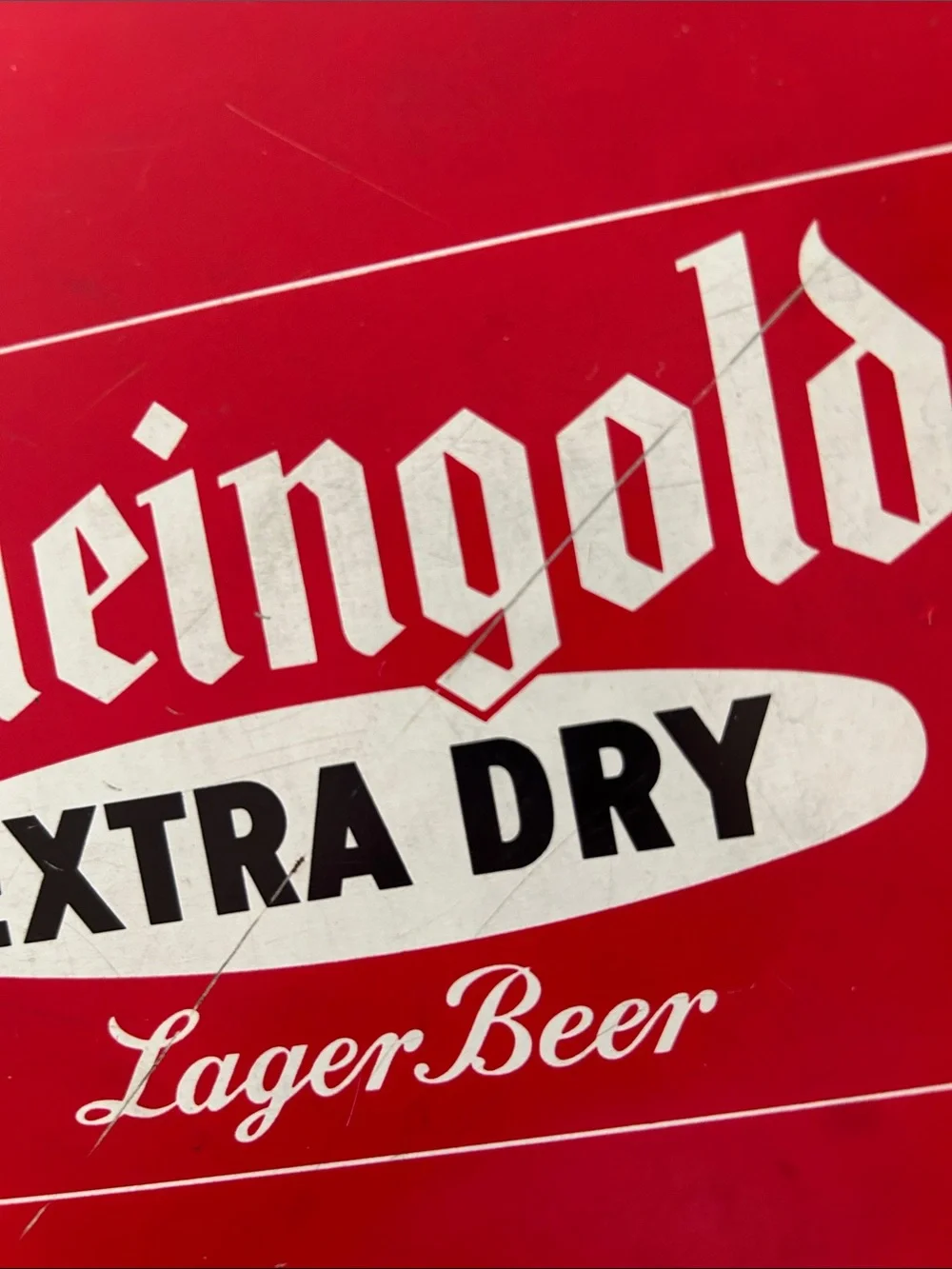 Extra Dry Lager Beer Metal Serving Tray - Red and White